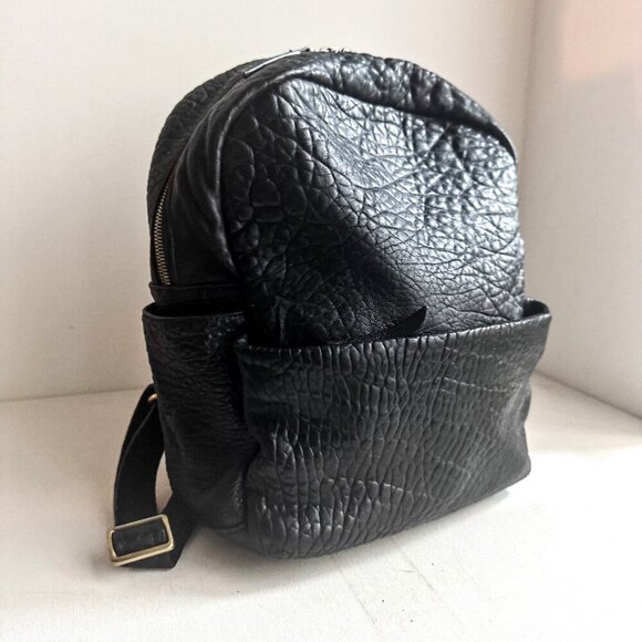 Status Anxiety Black Pebbled Leather Medium Backpack - Picture 3 of 7